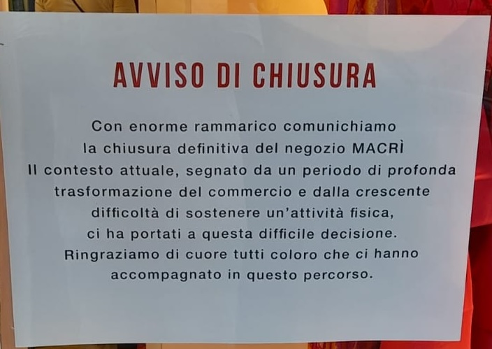 Chiusura Negozio