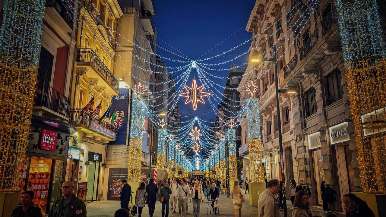 Bari, In Via Sparano Arriva Il Natale: Ecco L’accensione Delle Luminarie. “oltre 160mila Led” – Video
