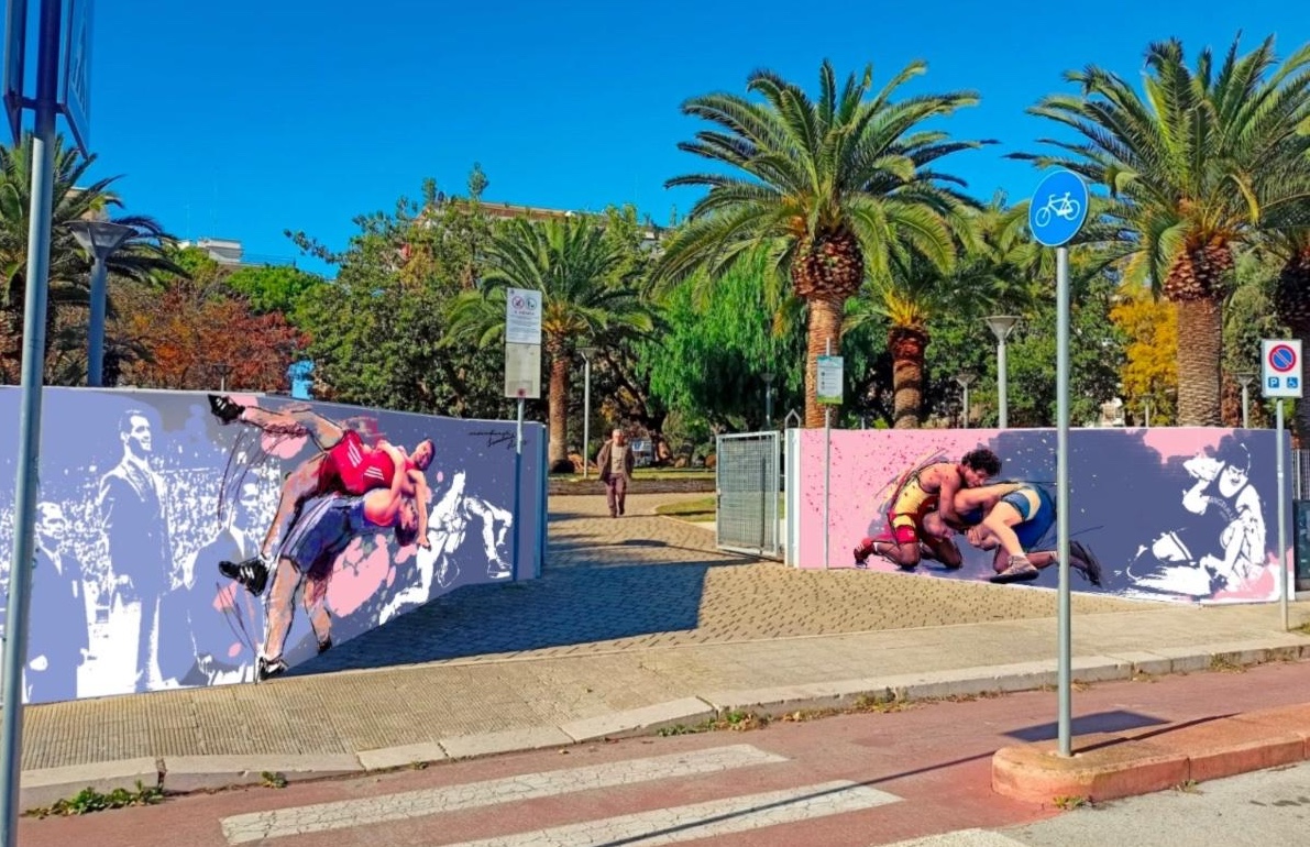 murale retake lotta greco-romana