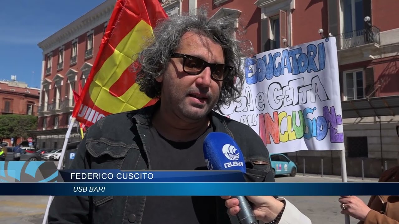Bari, Sciopero Educatori: “ingiusti 4 Mesi Senza Stipendio”. Sostegno Degli Studenti Pro Palestina – Video